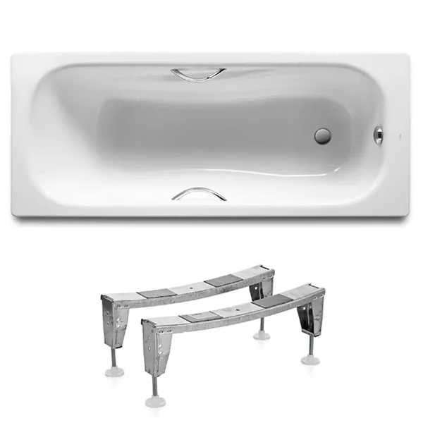 Ванна сталева Roca Princess 170×75 см, з ручками і ніжками